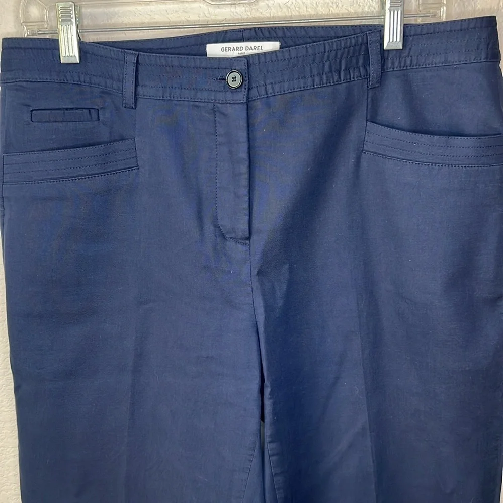 Gerard Darel Paris Blue Ankle Crop Pant Trousers Size 42/10 - Picture 3 of 7